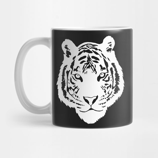 White Tiger White Print by Caloy